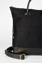 Load image into Gallery viewer, Otto | Signature Black Canvas + Black Leather Handbag