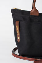 Load image into Gallery viewer, Dot | Signature Black Canvas + Brown Leather Handbag