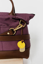 Load image into Gallery viewer, Otto | Winterberry Canvas + Brown Leather Handbag