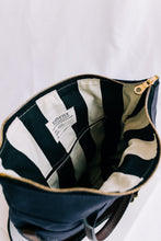 Load image into Gallery viewer, Otto | Signature Navy Canvas + Brown Leather Handbag