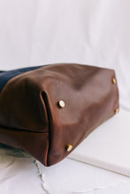 Load image into Gallery viewer, Williams | Signature Navy Canvas + Brown Leather Tote