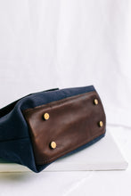 Load image into Gallery viewer, Hobby | Signature Navy Canvas + Brown Leather Handbag