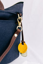 Load image into Gallery viewer, Dot | Signature Navy Canvas + Brown Leather Handbag