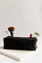 Load image into Gallery viewer, Large Dopp Kit | Signature Black Canvas + Brown Leather Toiletry Bag
