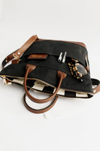 Load image into Gallery viewer, Otto | Signature Black Canvas + Brown Leather Handbag