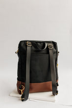 Load image into Gallery viewer, Corbin | Signature Black Canvas + Brown Leather Backpack