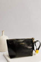 Load image into Gallery viewer, Naomi Leather Zipper Clutch | Black