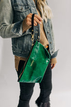 Load image into Gallery viewer, Naomi Leather Zipper Clutch | Emerald
