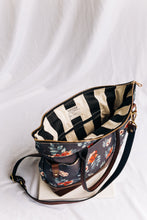 Load image into Gallery viewer, Williams | Special Edition Vintage Botanical Print + Brown Leather Tote