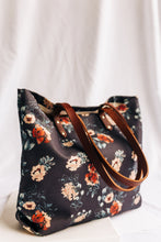 Load image into Gallery viewer, Wilson | Special Edition Vintage Botanical Print + Brown Leather Tote
