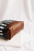 Load image into Gallery viewer, Otto | Special Edition Beyond the Sea Stripe Canvas + Brown Leather Handbag