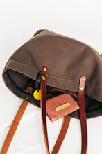 Load image into Gallery viewer, Wilson | Umber Canvas + Brown Leather Tote