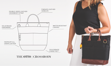 Load image into Gallery viewer, Otto | Signature Black Canvas + Brown Leather Handbag