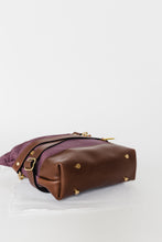 Load image into Gallery viewer, Otto | Winterberry Canvas + Brown Leather Handbag
