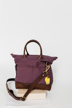Load image into Gallery viewer, Otto | Winterberry Canvas + Brown Leather Handbag
