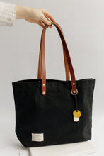 Load image into Gallery viewer, Wilson | Signature Black Canvas + Brown Leather Tote

