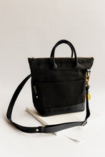 Load image into Gallery viewer, Otto | Signature Black Canvas + Black Leather Handbag
