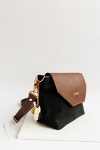 Load image into Gallery viewer, Hobby | Signature Black Canvas + Brown Leather Handbag
