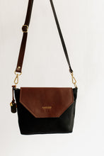 Load image into Gallery viewer, Hobby | Signature Black Canvas + Brown Leather Handbag
