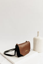 Load image into Gallery viewer, Patton | Signature Black Canvas + Brown Leather Crossbody Handbag 
