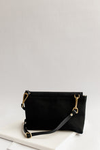 Load image into Gallery viewer, Patton | Signature Black Canvas + Black Leather Crossbody Handbag 
