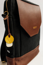 Load image into Gallery viewer, Corbin | Signature Black Canvas + Brown Leather Backpack
