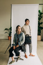 Load image into Gallery viewer, Otto | Signature Black Canvas + Black Leather Handbag
