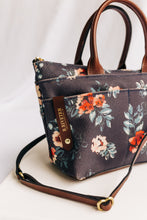 Load image into Gallery viewer, Dot | Special Edition Vintage Botanical Print + Brown Leather Handbag
