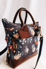 Load image into Gallery viewer, Otto | Special Edition Vintage Botanical Print + Brown Leather Handbag
