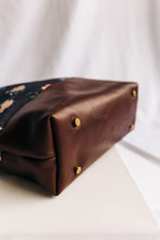 Load image into Gallery viewer, Williams | Special Edition Vintage Botanical Print + Brown Leather Tote
