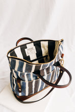Load image into Gallery viewer, Otto | Special Edition Beyond the Sea Stripe Canvas + Brown Leather Handbag
