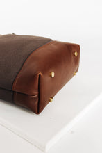 Load image into Gallery viewer, Otto | Umber Canvas + Brown Leather Handbag
