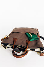 Load image into Gallery viewer, Otto | Umber Canvas + Brown Leather Handbag
