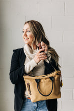 Load image into Gallery viewer, Dot | Harvest Tan Canvas + Brown Leather Handbag
